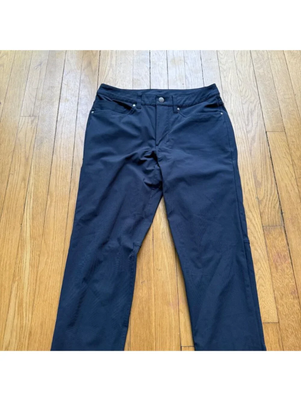 Lululemon Size 28 Navy Blue 100% Polyester 5-Pocket Mid-Rise Straight Leg Pants